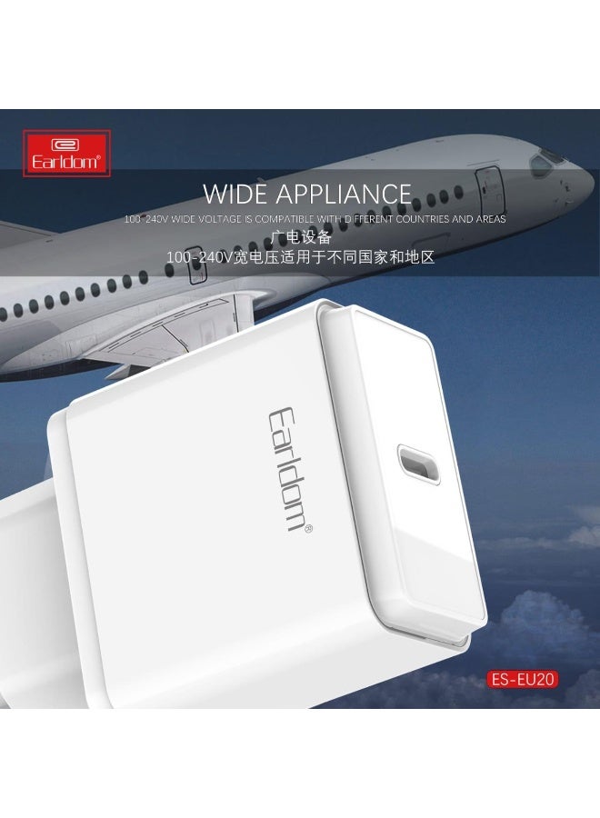 Earldom PD Charger EU20 - USB-C 20W - Home Charger - Image 2