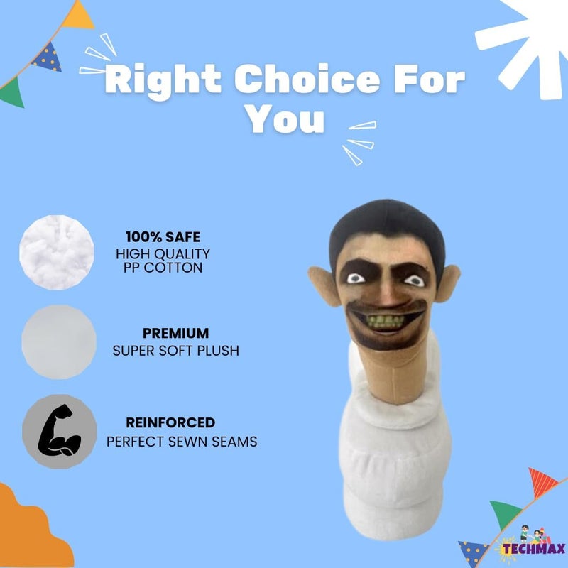 TechMax Solution Scary Toilet Smile Plush Toy Stuffed Plushie Doll Toys Collectible Gifts for Kids Fans Adults Birthday - Image 2
