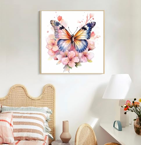 Offito Framed Paint by Numbers Kit for Adults Beginners & Kids Ages 8-12, Butterfly Flowers Acrylic Easy Paint by Number with Frame, Paint by Number Kits on Canvas Framed (10 * 10 Inch, without Easel) - Image 3