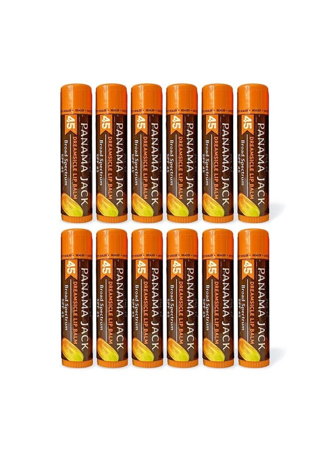 Panama Jack Sunscreen Lip Balm - SPF 45, Broad Spectrum UVA-UVB Sunscreen Protection, Prevents & Soothes Dry, Chapped Lips, Dreamsicle, 12-pack - Image 1
