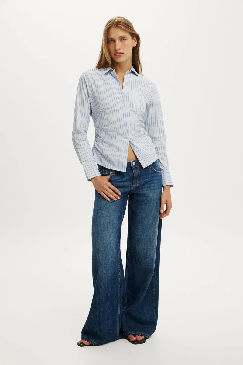 كوتون اون PEYTON GATHERED LONG SLEEVE SH