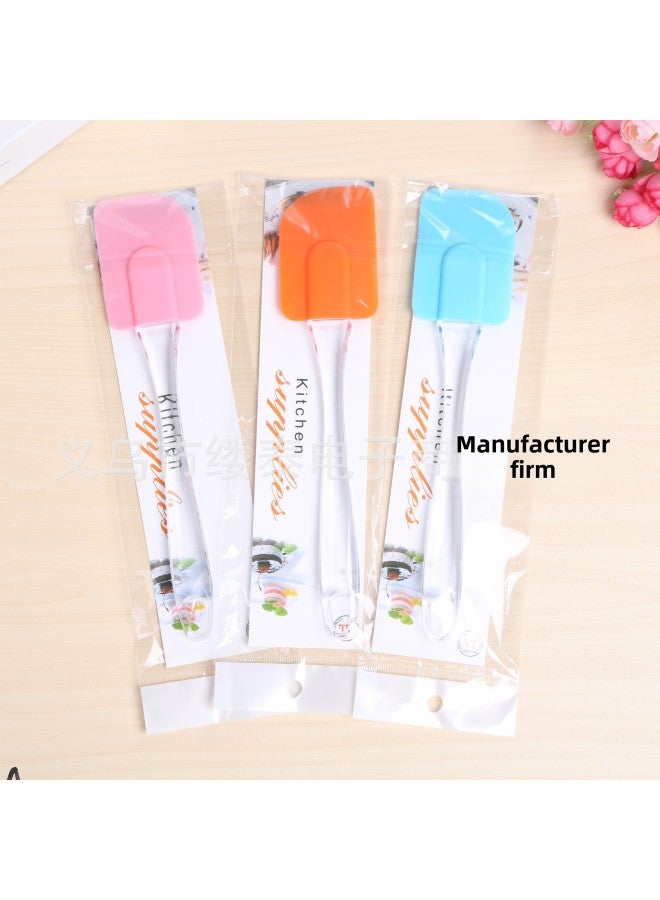 Hot Sale Direct Selling Household Kitchen Silicone Baking Suit Card Bag Baking Tools Barbecue Brush Cream Scraper Translucent-Specifications:Card Bag Transparent Handle Large Scraper - Image 1