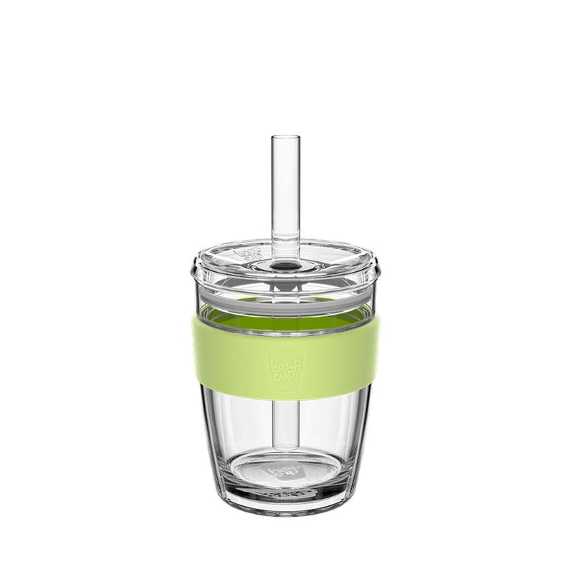 KeepCup Cold Cup Longplay Double wall Glass Ice Coffee Tumbler with Lid and Straw 12oz 340ml Chartreuse Green - Image 2