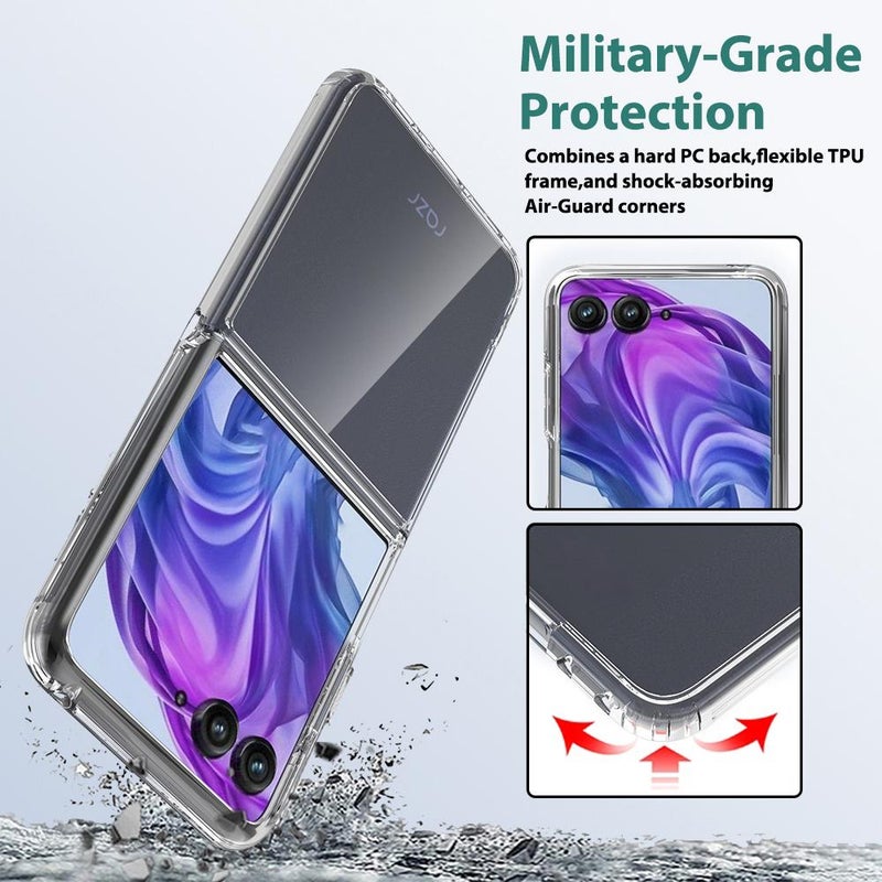 erorex For Motorola Razr 60 Pro Scratchproof Acrylic TPU Phone Case(Transparent) - Image 4