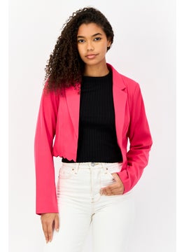 Miss Selfridge Women Regular Fit Solid Semi Formal Blazer, Pinnk  - Image 1