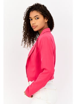 Miss Selfridge Women Regular Fit Solid Semi Formal Blazer, Pinnk  - Image 4
