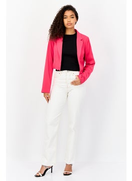Miss Selfridge Women Regular Fit Solid Semi Formal Blazer, Pinnk  - Image 3