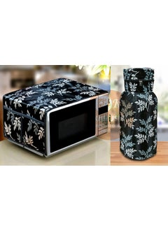 KANUSHI KANUSHI Industries Washable Cotton 1 Pcs Lpg Gas Cylinder Cover 1 Pcs MicrowaveOven Cover CYLMicroBlackSmallLEVS  - Image 1