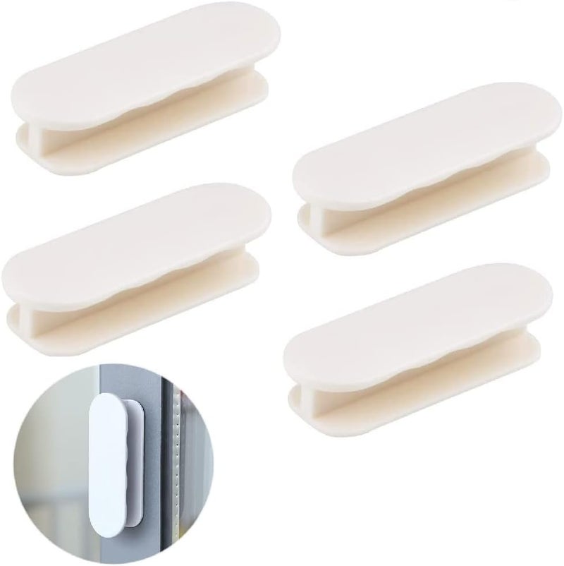 KPNG Self-Stick Instant Cabinet Drawer-Humanity Handle Helper Auxiliary for Kitchen Cabinet Knobs Drawer Window Sliding Door-Wardrobe Self-Stick Push Pull Helper Stick-on Handles (White, Pack of - 4) - Image 1