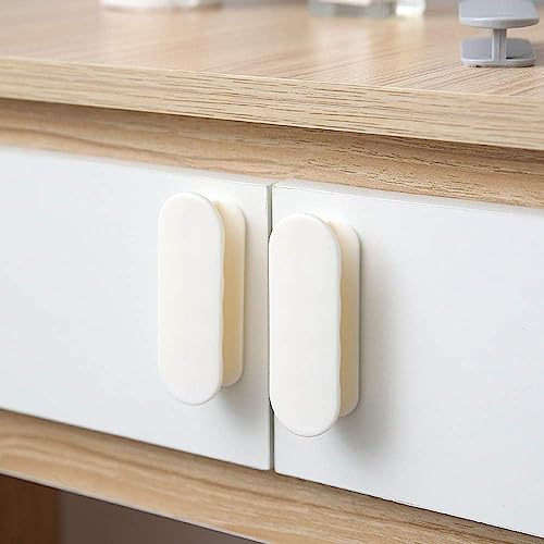 KPNG Self-Stick Instant Cabinet Drawer-Humanity Handle Helper Auxiliary for Kitchen Cabinet Knobs Drawer Window Sliding Door-Wardrobe Self-Stick Push Pull Helper Stick-on Handles (White, Pack of - 4) - Image 3