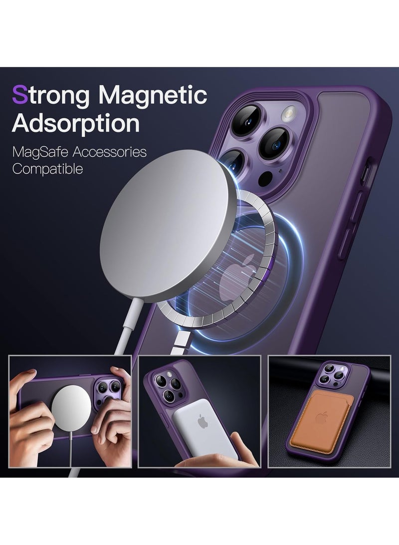 Denx Magnetic Case for iPhone 16 Pro Max [Shockproof & Slim] Matte Hard Back Cover with high-Grade Protection | Dark Purple - Image 2
