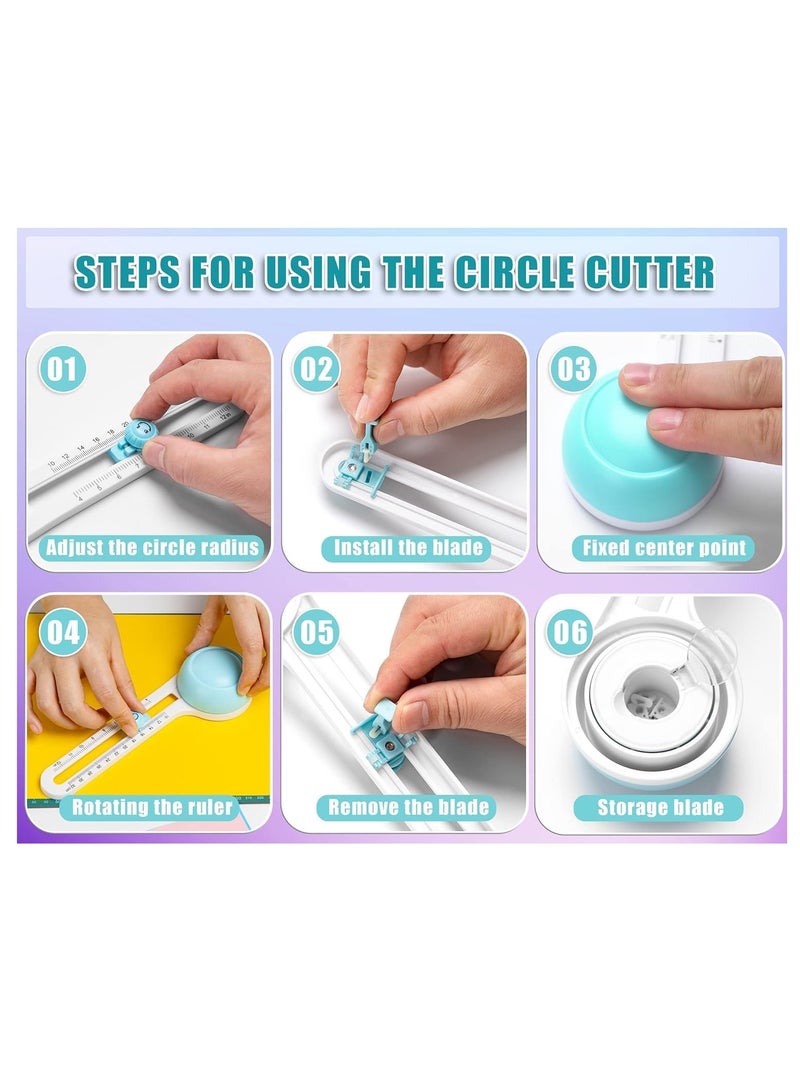 Excefore Circle Cutter, Circular Rotary Cutter for Paper Crafts Scrapbooking (Included 3 Blades) - Image 4