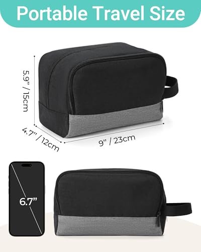 Elviros Travel Toiletry Bag for Men Hanging Dopp Kit Shaving Bag Toiletries Organizer Small Tool Medicine Hygiene Bag for Traveling Pouch(Dark Grey,Large) - Image 4