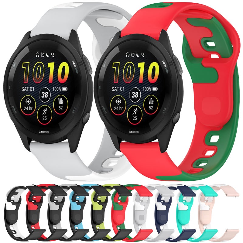 S-TOP For Garmin Venu 3 22mm Double Color Silicone Watch Band(Pink+White) - Image 3
