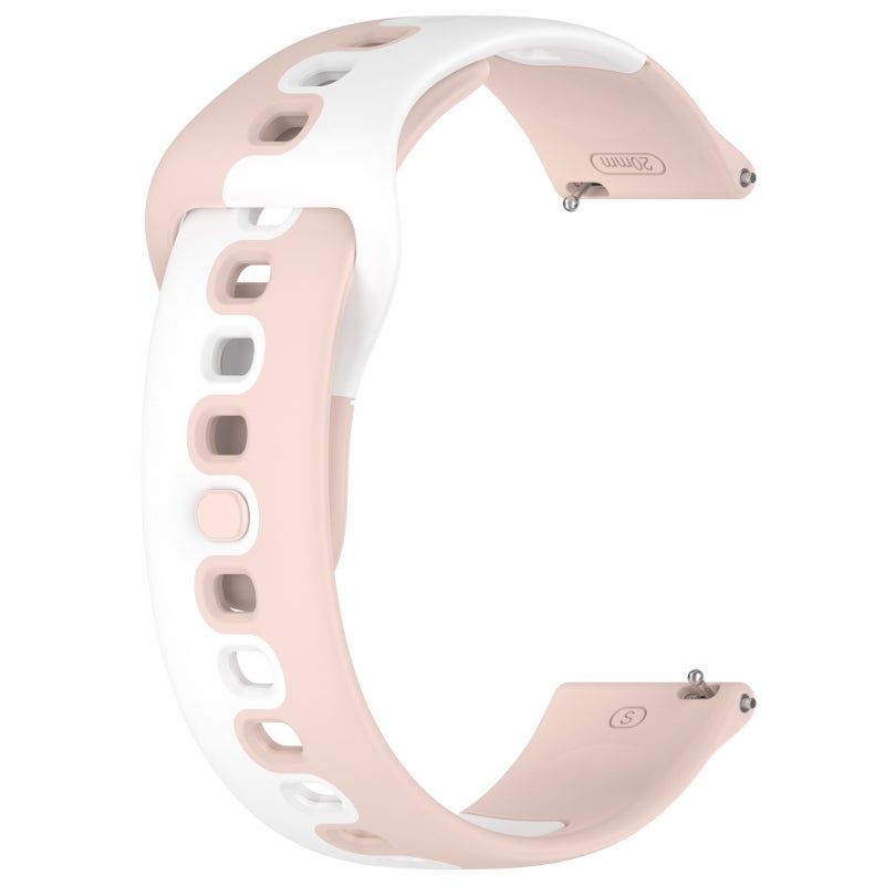 S-TOP For Garmin Venu 3 22mm Double Color Silicone Watch Band(Pink+White) - Image 2