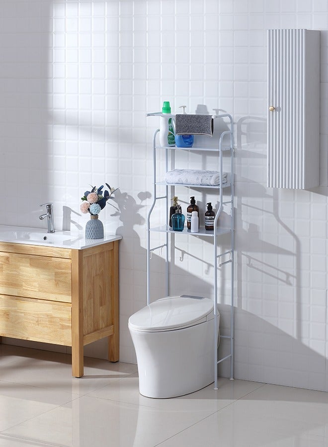 LAWAZIM Upgraded Toilet Rack With Towel 25x47x163cm | Toilet Shelf Bathroom Shelves Over Toilet, Above Toilet Storage Rack Bathroom Space Saver, Freestanding Space Saver Toilet Stands with 2 Hooks. - Image 1