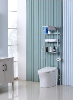 LAWAZIM Upgraded Toilet Rack With Towel 25x47x163cm | Toilet Shelf Bathroom Shelves Over Toilet, Above Toilet Storage Rack Bathroom Space Saver, Freestanding Space Saver Toilet Stands with 2 Hooks.  - Image 2