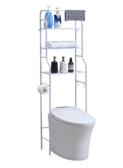 LAWAZIM Upgraded Toilet Rack With Towel 25x47x163cm | Toilet Shelf Bathroom Shelves Over Toilet, Above Toilet Storage Rack Bathroom Space Saver, Freestanding Space Saver Toilet Stands with 2 Hooks.  - Image 3