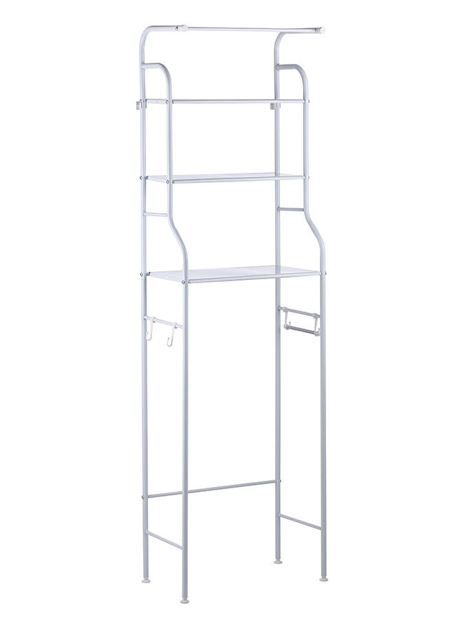 LAWAZIM Upgraded Toilet Rack With Towel 25x47x163cm | Toilet Shelf Bathroom Shelves Over Toilet, Above Toilet Storage Rack Bathroom Space Saver, Freestanding Space Saver Toilet Stands with 2 Hooks. - Image 4