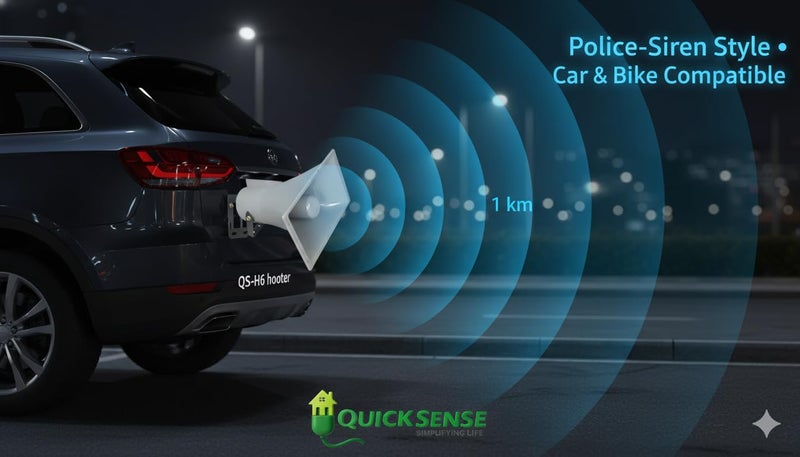 Quick Sense QS-H6 High-Power Electronic Siren | 120dB Ultra-Loud Alarm | 220V AC | Spray-Proof Outdoor Industrial Hooter | Heavy-Duty M.S. Mount - Image 3