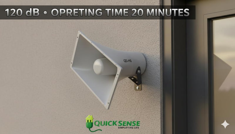 Quick Sense QS-H6 High-Power Electronic Siren | 120dB Ultra-Loud Alarm | 220V AC | Spray-Proof Outdoor Industrial Hooter | Heavy-Duty M.S. Mount - Image 2