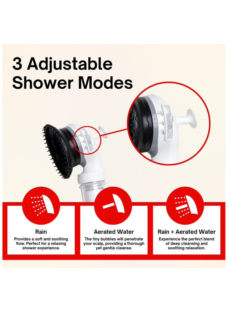 K-HEADSPA Korean Shower Filter Therapy Kit – Water Filtration for Hair Loss, Massage Function, Vitamin-Infused Gel with Rose Scent and Detox Sparkling Tablet for Hair and Skin Wellness - Image 5