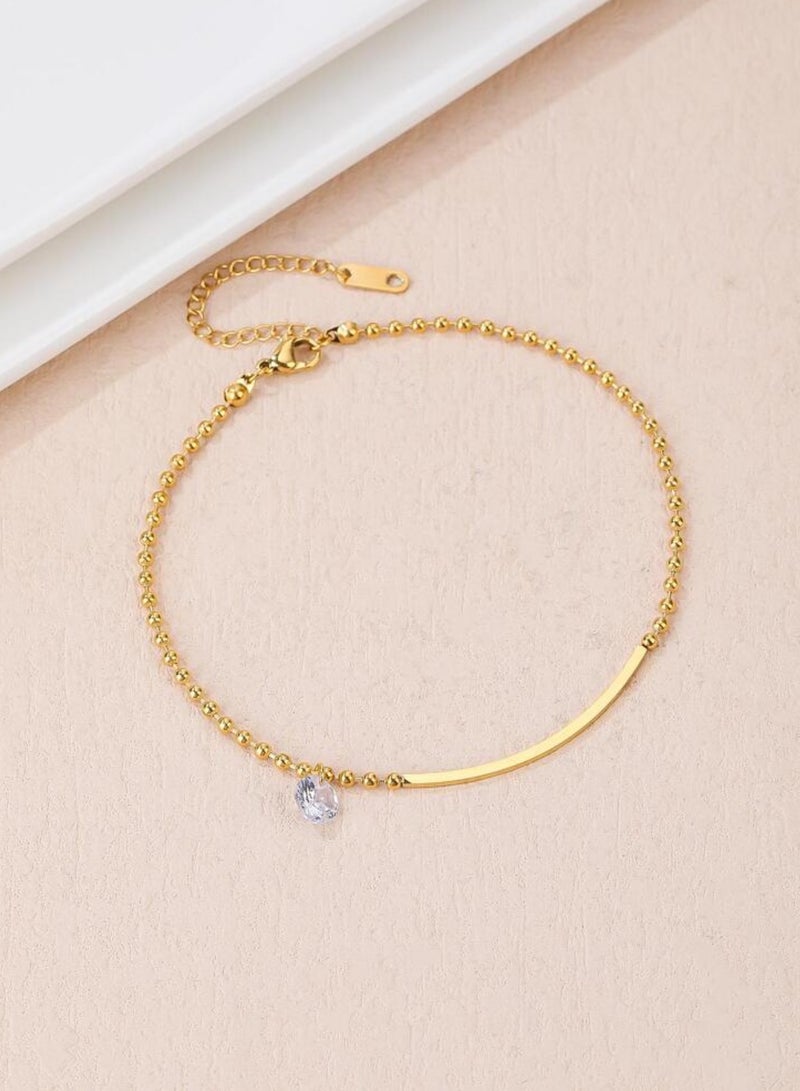 Elegance Stylish Gold Stainless Steel Anklet For Women - Image 2