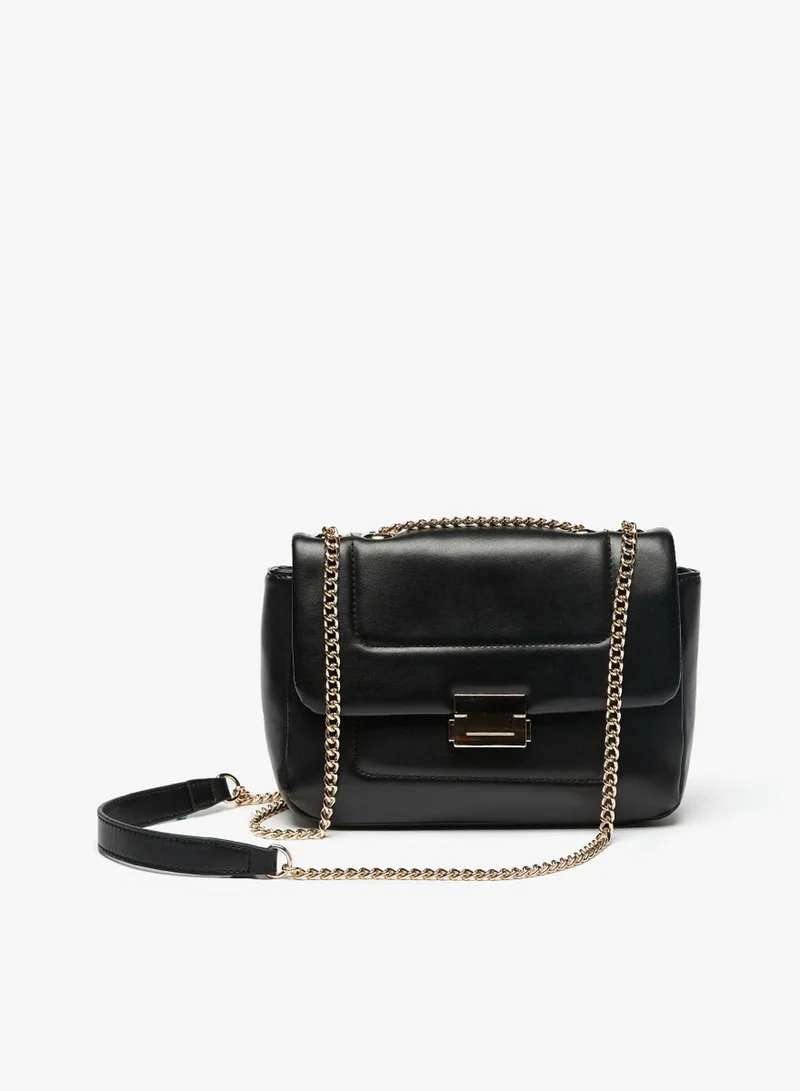 Flora Bella Solid Crossbody Bag with Chain Strap By Shoexpress