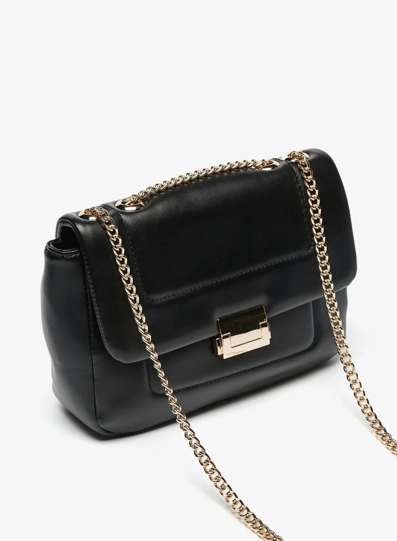 Flora Bella Solid Crossbody Bag with Chain Strap By Shoexpress