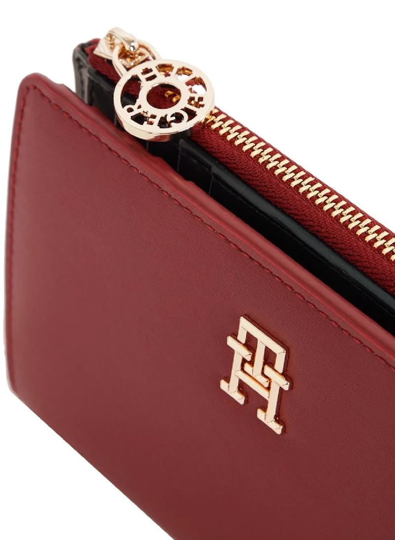 TOMMY HILFIGER Women's Th Distinct Slim Wallet - Faux Leather, Red