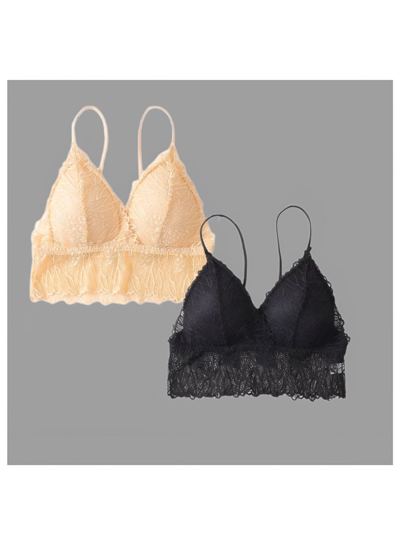 2-Pieces Ladies Lace Tube Top Bra  - Image 1