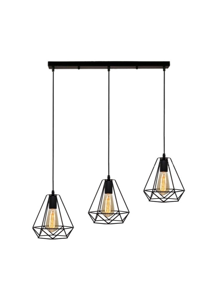 El Rawda Lighting Diamond Fit Line Chandelier  - Black - Image 1