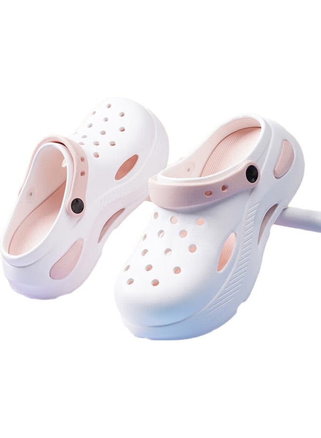 CARTELO Crocodile Perforated Shoes, Women'S Summer Sandals, Casual Slippers, Garden Dual-Use Beach Sandals For Women, 1463 White-Pink, Size 37-38 - Image 3