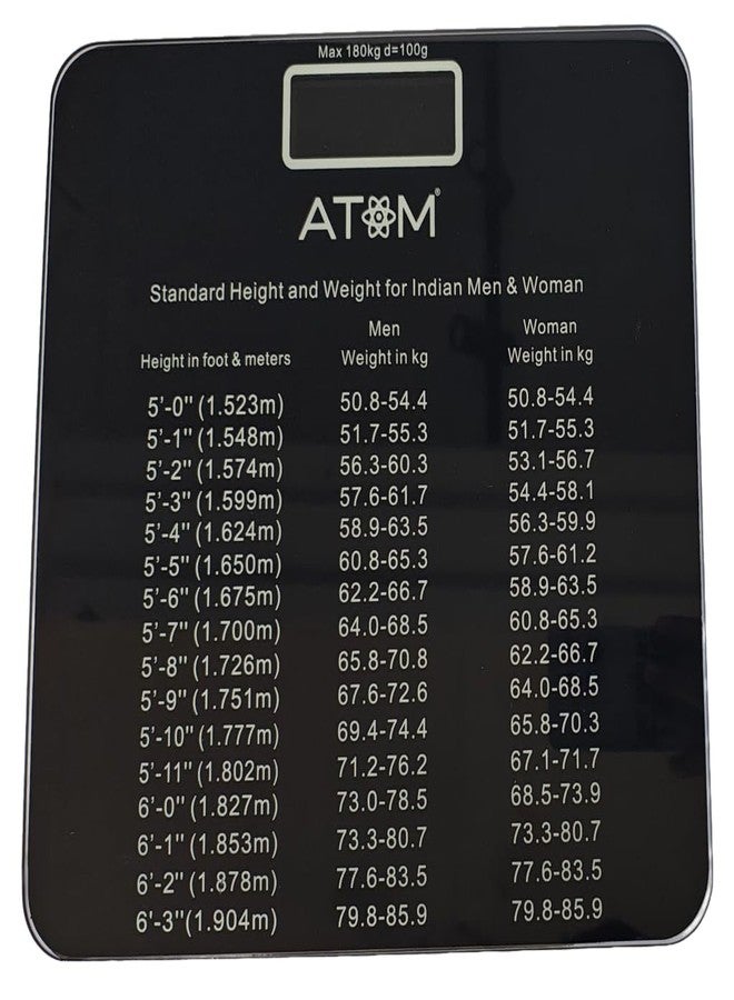 أتوم ميزان أليستون الرقمي الشخصي لوزن الجسم من سلسلة P1 (AL610)، مزود بمخطط مؤشر كتلة الجسم، زجاج مقوى، مستشعرات عالية الدقة، سعة تصل إلى 180 كجم - Image 1