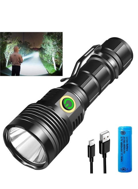 30000 High Lumens SST40 LED Torch with Power Display,Super Bright Rechargeable Flashlight,Type-C Fast Charging Flash Light with 5 Modes, IPX6 Waterproof Durable Torches for Camping Hiking Emergency