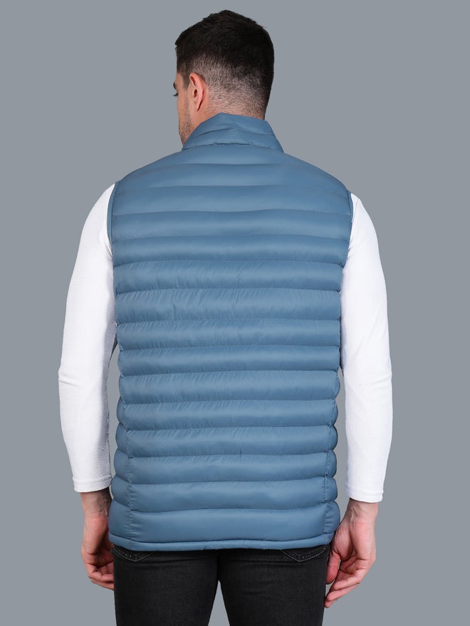 Fort Collins Men Blue Sleeveless Puffer Jacket - Image 5