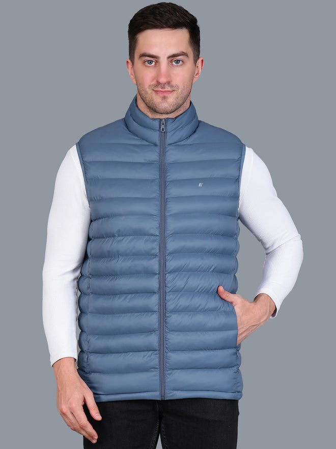 Fort Collins Men Blue Sleeveless Puffer Jacket - Image 1
