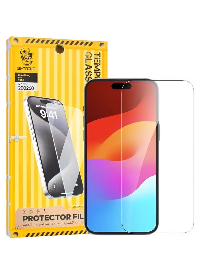 S-TOP Screen protection for iPhone 14, a layer of tempered glass without black edges, complete protection for your phone’s screen against breakage and glare from S-TOP - Image 1