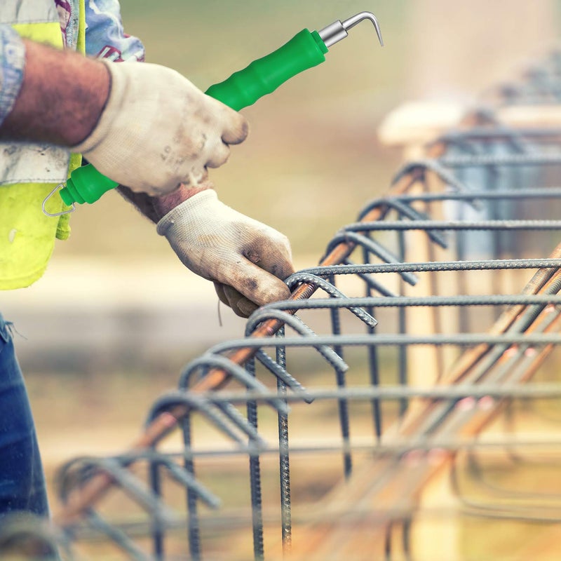 Mudder 2 Pieces Automatic Rebar Tie Wire Twister, Rebar Tie Wire Twister Tool, Rebar Wire Twister Pull Tie Wire Twister, Concrete Metal Wire Twisting Fence Tool (Curved and Straight Hook) - Image 3