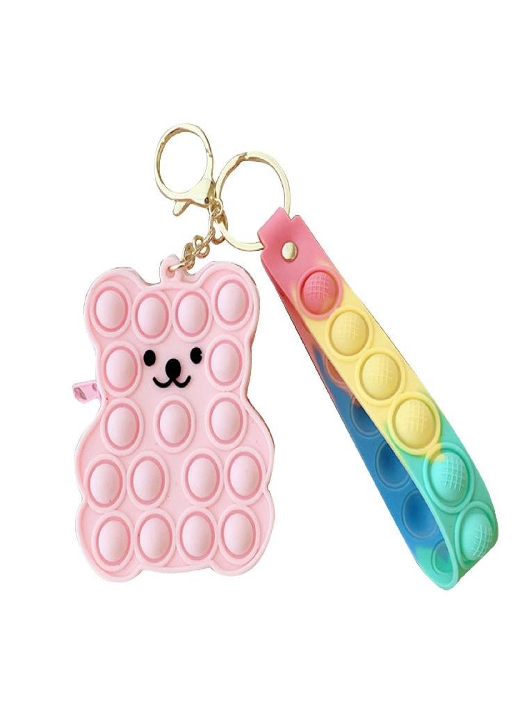 Eckek - Nikitas Push Bubble Sensory  Toys Mini Wallet Kids Bag Silicone Coin Purse - Image 1