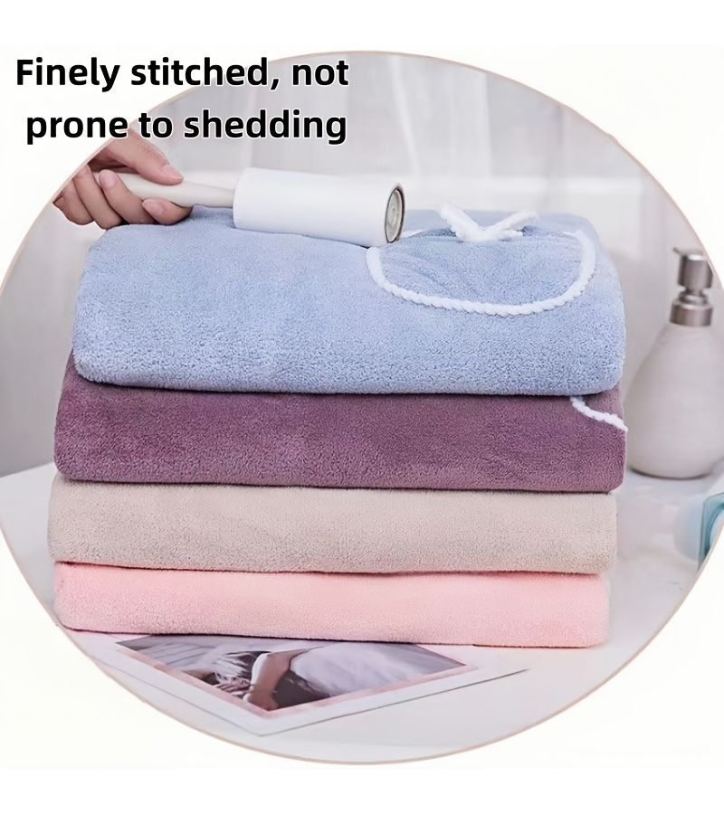 Women Light Pink Robe Ultra Soft Comfortable Absorbent Cute Pocketed Lightweight Wearable Bathrobe - Image 5