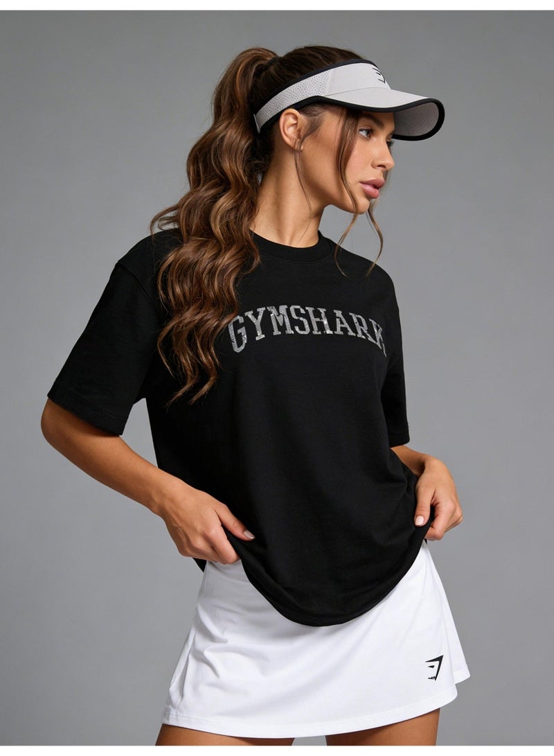 جيمشارك 300G الثقيلة GYMSHARK الرياضة قصيرة الأكمام جولة رقبة تي شيرت مع القطن ناعم الجلد الصديقة قميص عارضة للرجال والنساء. - Image 1