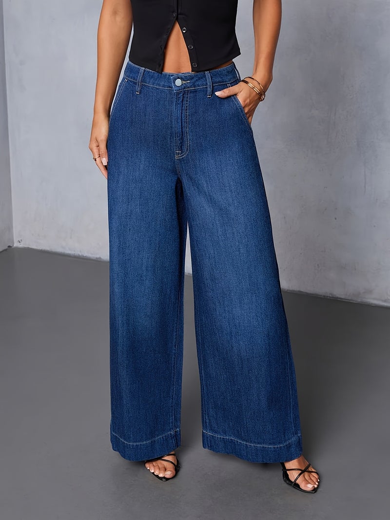 Ladies 26AW+ Elegant Stretch Denim Straight-Leg Pants - Stylish And Comfortable Fit for Work, Dates, And Outings, Suitable for All Seasons - Image 2