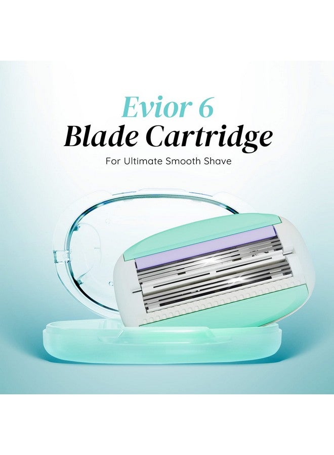 LetsShave Evior 6 Shaving Razor Blades Refills (Cartridge) For Women, Pack Fo 4 With Lubricating Strip Enriched With Aloe Vera, Vitamin E & Argan Oil, Blades For Women, 4 Count - Image 2