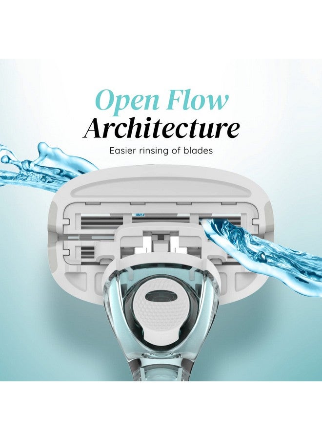 LetsShave Evior 6 Shaving Razor Blades Refills (Cartridge) For Women, Pack Fo 4 With Lubricating Strip Enriched With Aloe Vera, Vitamin E & Argan Oil, Blades For Women, 4 Count - Image 3