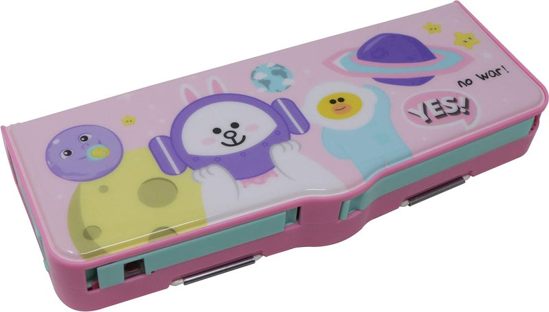 QIPS Pop Out 4 Button Magentic Locking Jumbo Pencil Box, Multi-Functional Pencil Box for Kids, Pink - Image 4