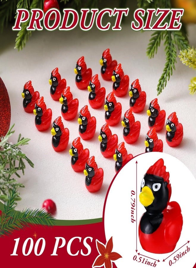 Arrowbash 100 Pcs Mini Resin Christmas Cardinal Duck Tiny Miniature Figurines Duck Figures for Micro Landscape Garden Potted Christmas Decor Home Landscape Garden Accessories Favors Adults DIY - Image 3