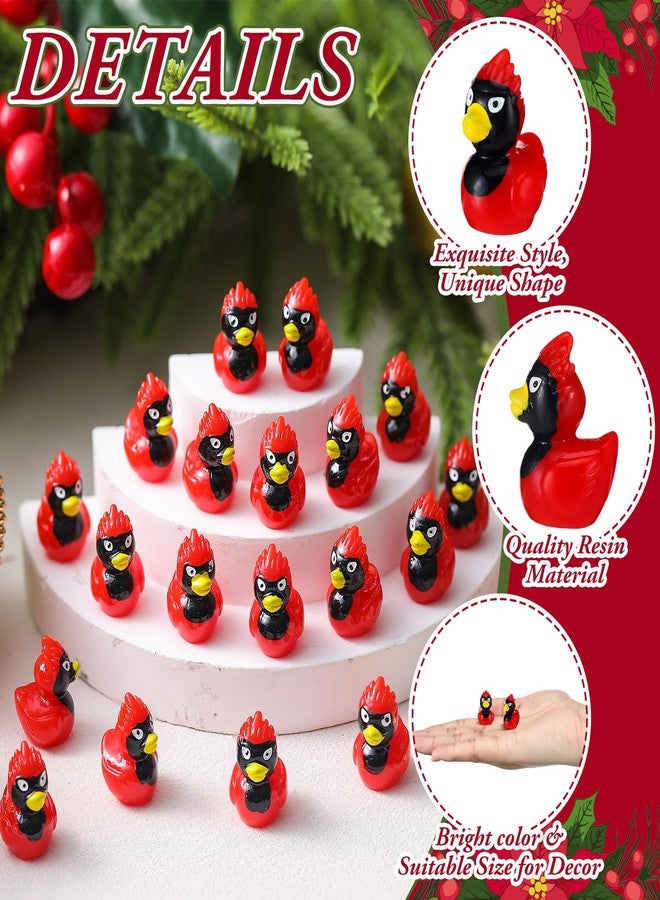 Arrowbash 100 Pcs Mini Resin Christmas Cardinal Duck Tiny Miniature Figurines Duck Figures for Micro Landscape Garden Potted Christmas Decor Home Landscape Garden Accessories Favors Adults DIY - Image 5