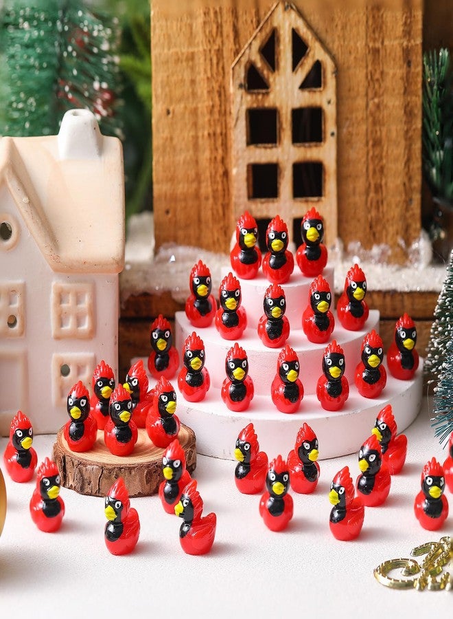 Arrowbash 100 Pcs Mini Resin Christmas Cardinal Duck Tiny Miniature Figurines Duck Figures for Micro Landscape Garden Potted Christmas Decor Home Landscape Garden Accessories Favors Adults DIY - Image 2