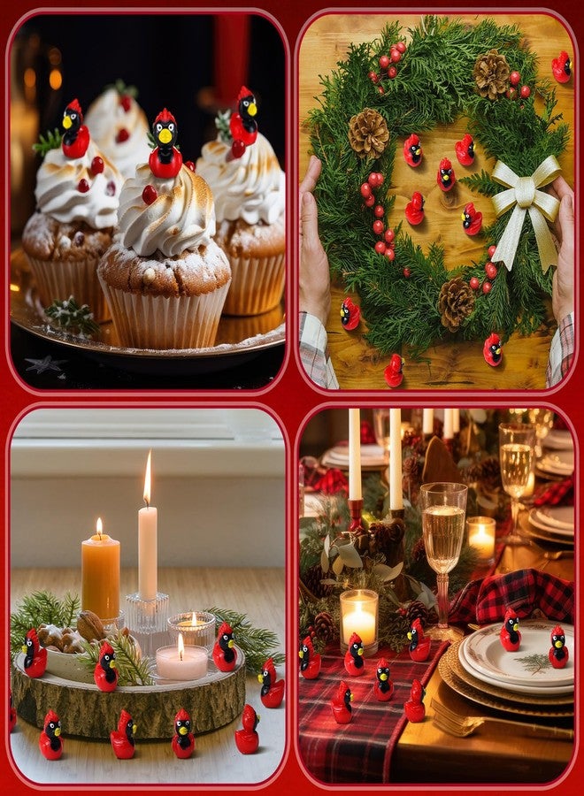 Arrowbash 100 Pcs Mini Resin Christmas Cardinal Duck Tiny Miniature Figurines Duck Figures for Micro Landscape Garden Potted Christmas Decor Home Landscape Garden Accessories Favors Adults DIY - Image 4